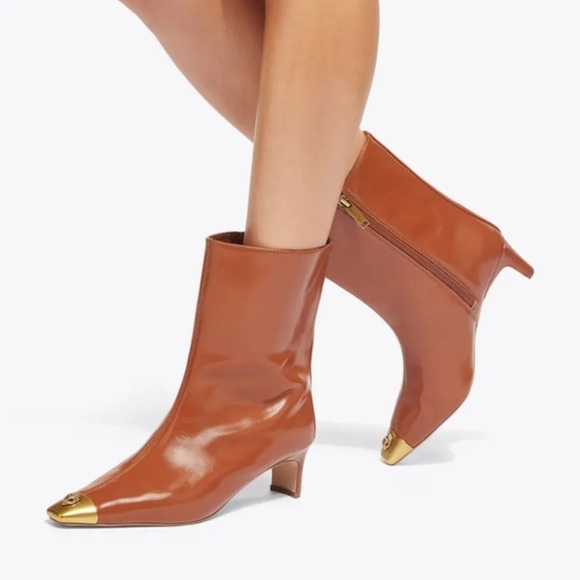 Kurt Geiger Mid Brown Patent/ Regent Ankle Boot - Picture 5 of 14